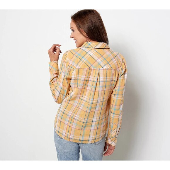 Candace Cameron Bure Camellia Pink Regular Linen Blend Button- Front Shirt SizeM - Picture 2 of 6